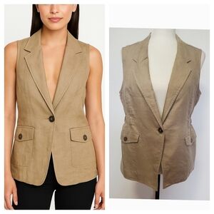 The Limited Linen Vest with cinched waist